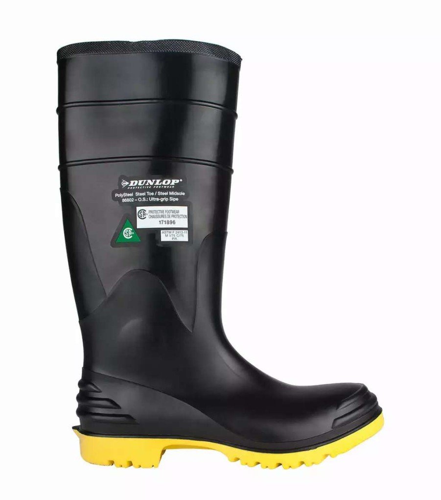 *  Dunlop Men’S Safety Work Boots Polysteel Ultragrip Waterproof With Steel Toe | Sizes 6-14