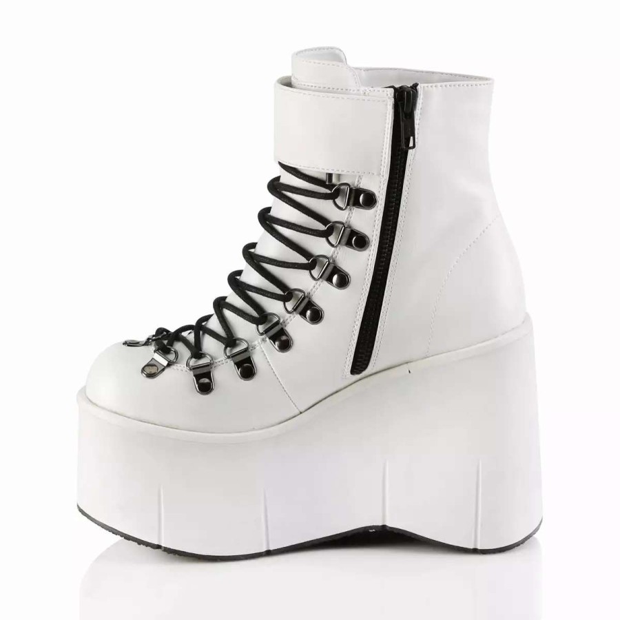 *  Vegan Leather 4.5 Platform Front Lacting Boots*