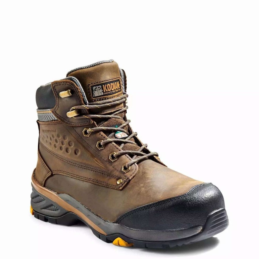 *  Kodiak Men’S Safety Work Boots Crusade 6 Hiker Full Grain Leather Waterproof With Composite Toe And Plate | Sizes 7-14