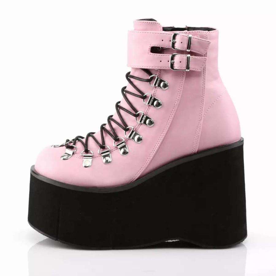 *  Baby Pink Vegan Leather 4.5 Platform Ankle Boots*