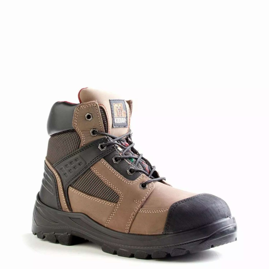 *  Kodiak Men’S Safety Work Boots Rebel 6 Nubuck Leather Steel Toe And Plate With Removable Insole | Smoke | Sizes 7-14