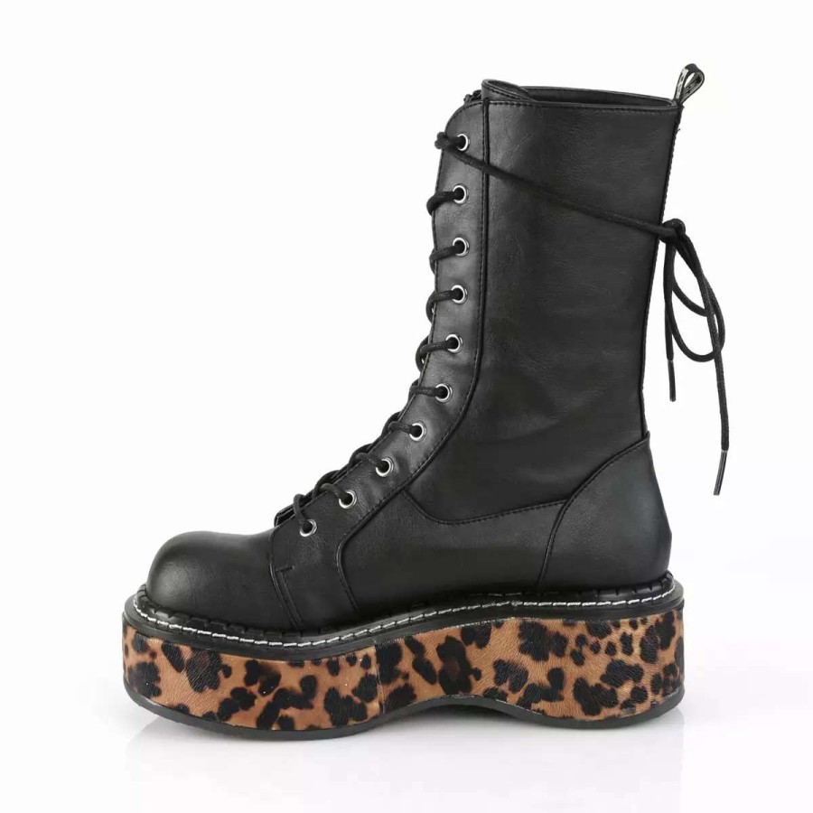 *  /Leopard Print Vegan Leather 2 Platform Boots*