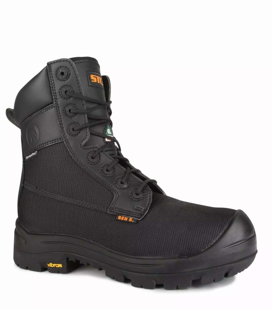 *  Stc Men’S Safety Work Boots Shire 8 Ballistic Nylon Vegan Waterproof With Vibram Tc4+ Sole Black | Sizes 7-14