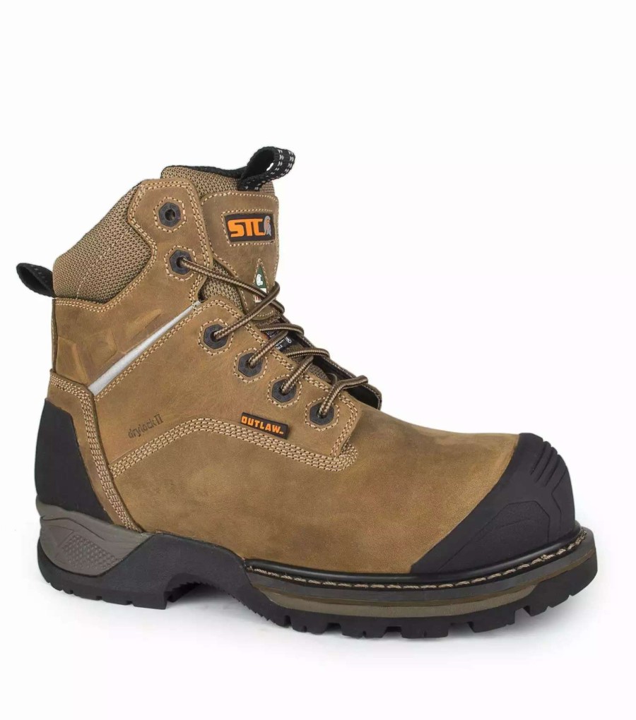 *  Stc Men’S Safety Work Boots Outlaw 6 Leather Waterproof Metal Free Brown | Sizes 7-14