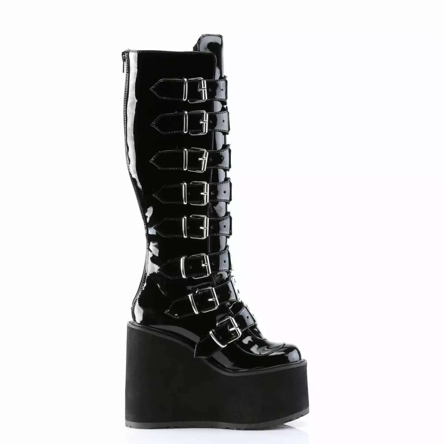 *  Patent Leather 5.5 Platform Mid-Calf Boots*