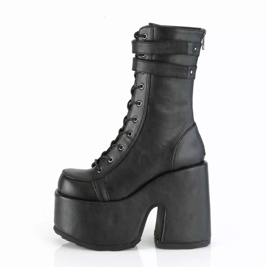 *  5 Heel Vegan Leather 3 Platform Boots*