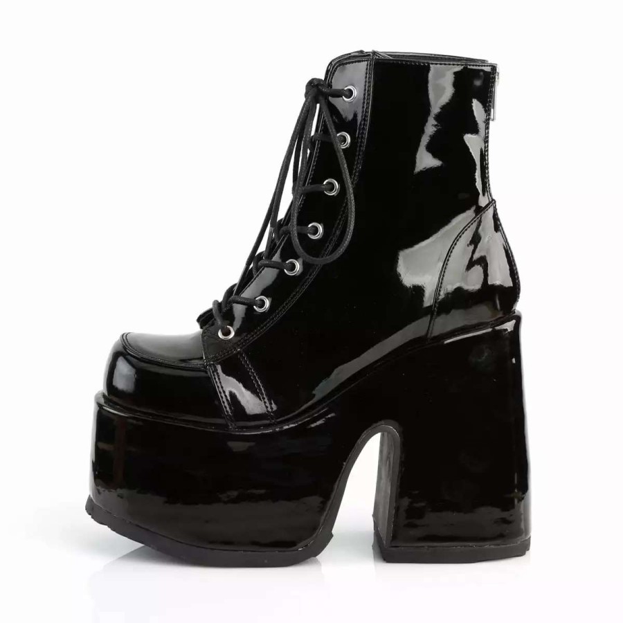 *  5 High Heel Patent Leather 3 Platform Boots*