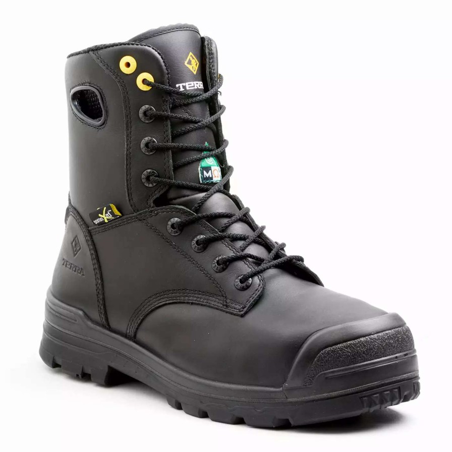 *  Terra Men’S Safety Work Boots Paladin 8 Leather Waterproof Metguard Composite Toe And Plate | Black | Sizes 4-14